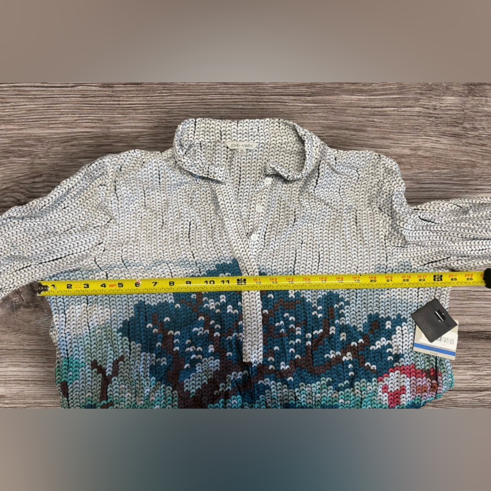 NWT John & Mark Women's Sequin Print Tunic Blouse Long Sleeve Multicolor Size XL - Picture 5 of 12